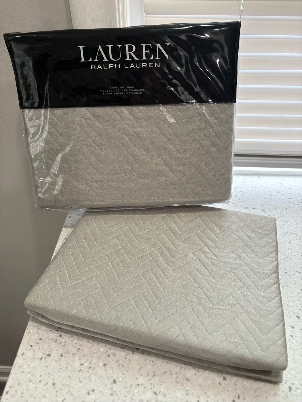 NEW Ralph Lauren Kaia Standard Pillow Shams - Set of 2 in gun metal gray